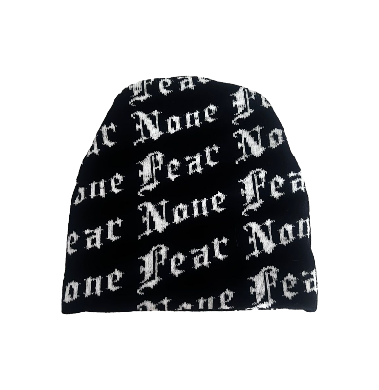 "FEAR NONE" SKULL CAP BEANIE