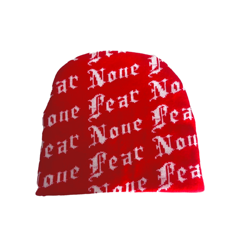 "FEAR NONE" SKULL CAP BEANIE